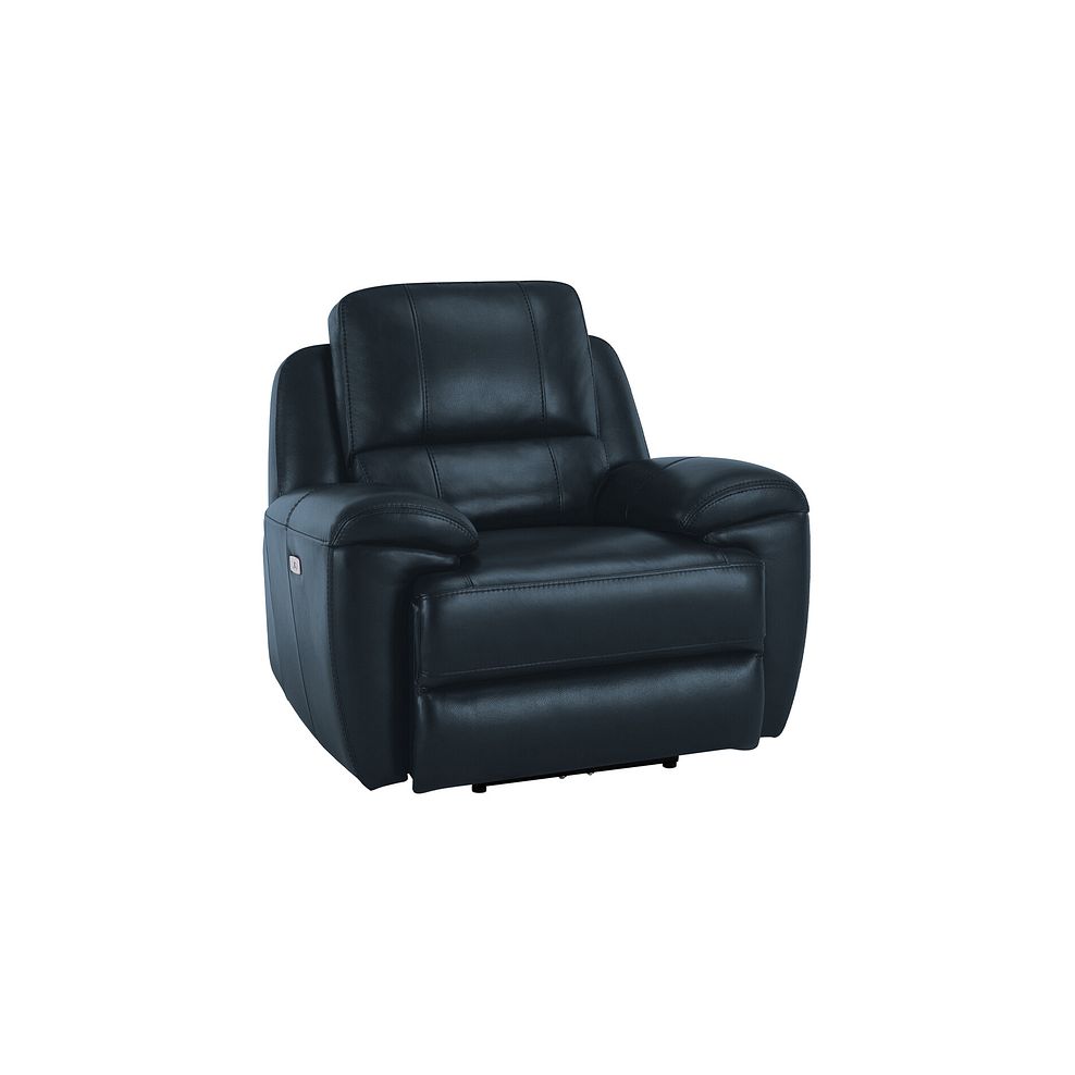 Austin Electric Recliner Armchair with Power Headrest in Blue Leather