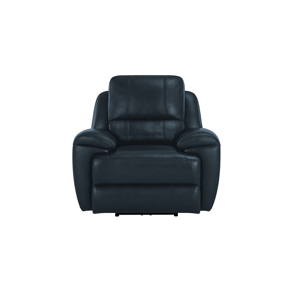 Austin Electric Recliner Armchair with Power Headrest in Blue Leather 2