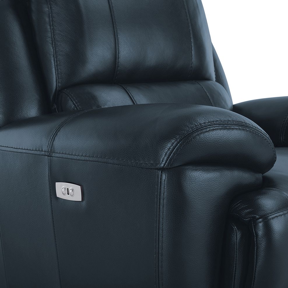 Austin Electric Recliner Armchair with Power Headrest in Blue Leather 13