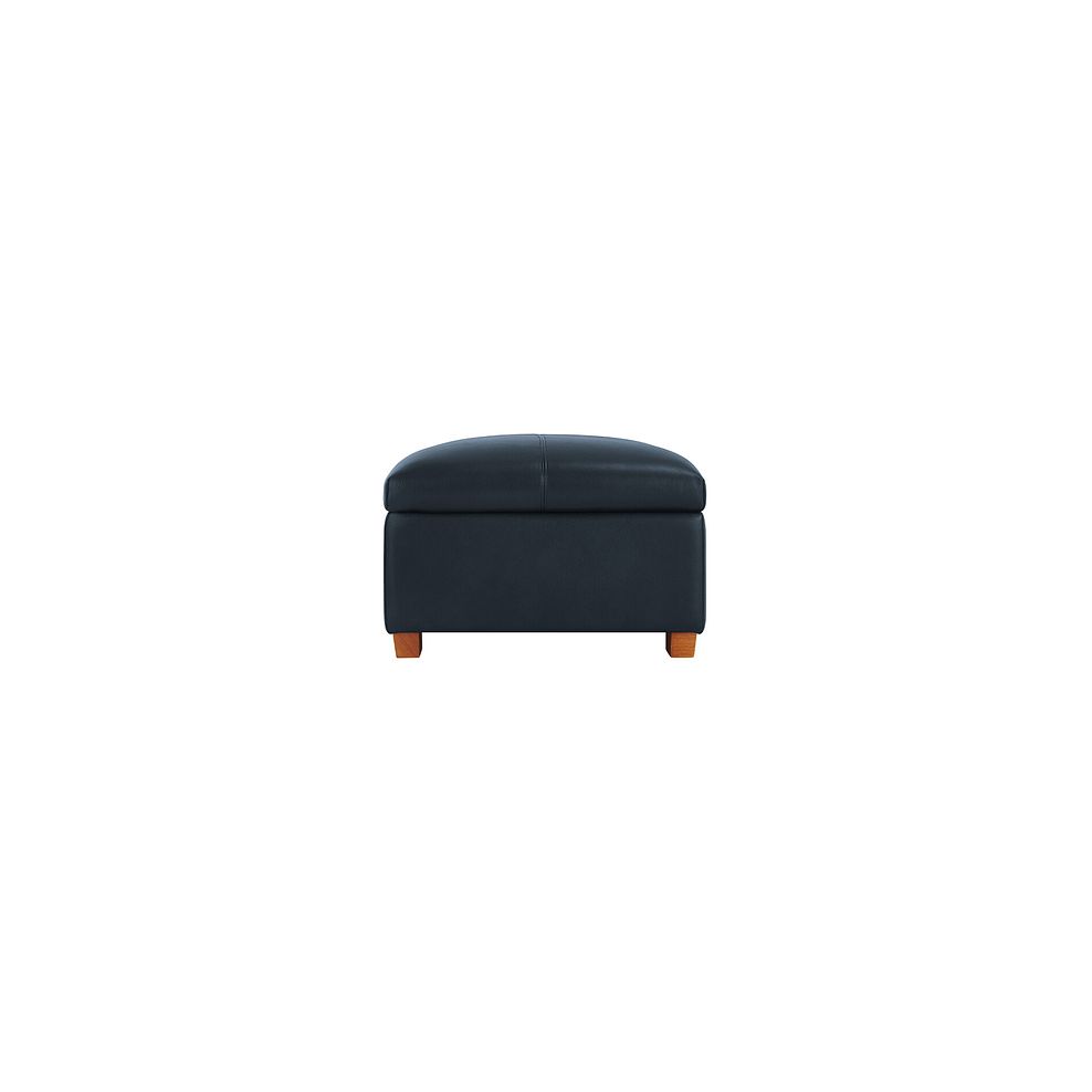 Austin Storage Footstool in Blue Leather 4