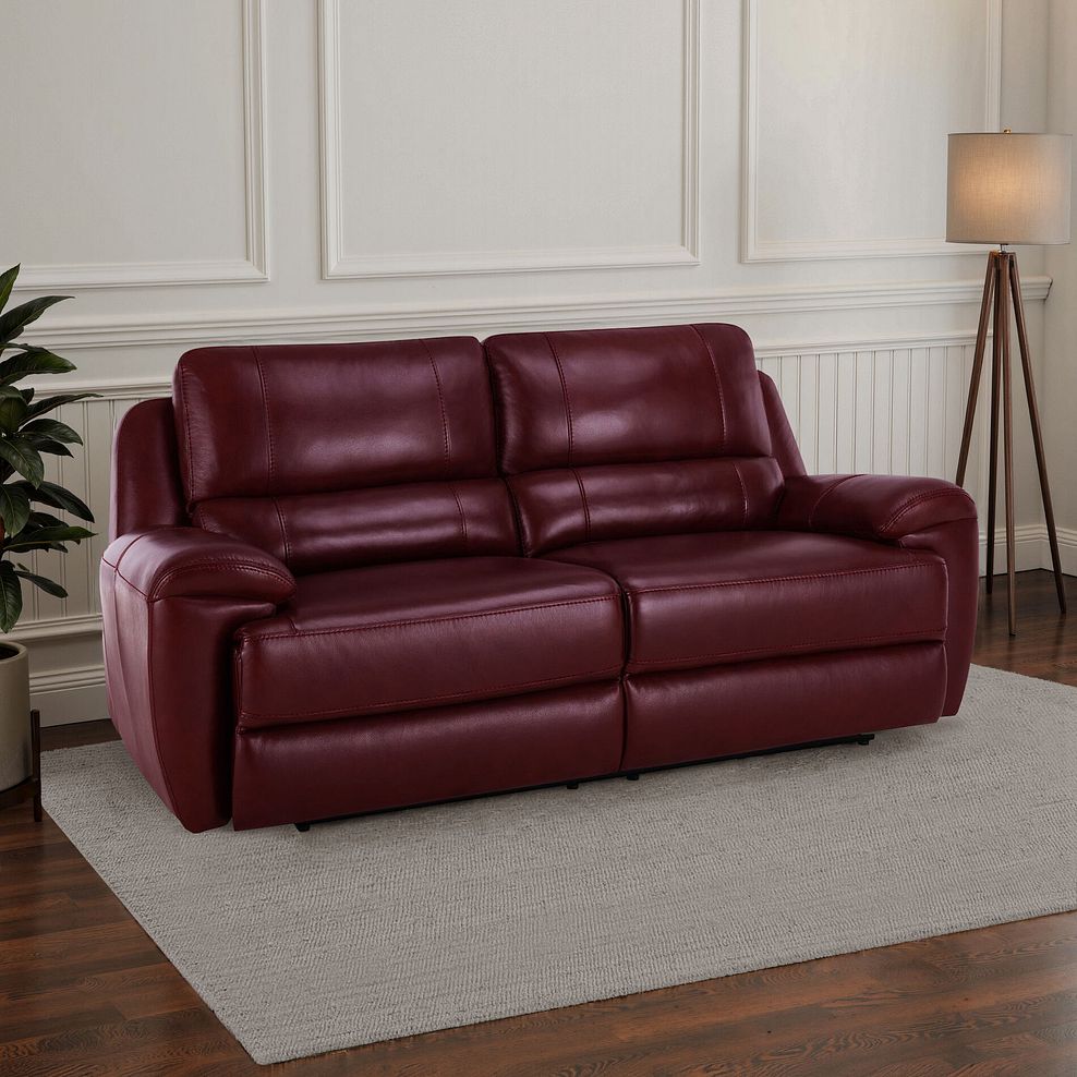 Austin 3 Seater Sofa in Burgundy Leather 1