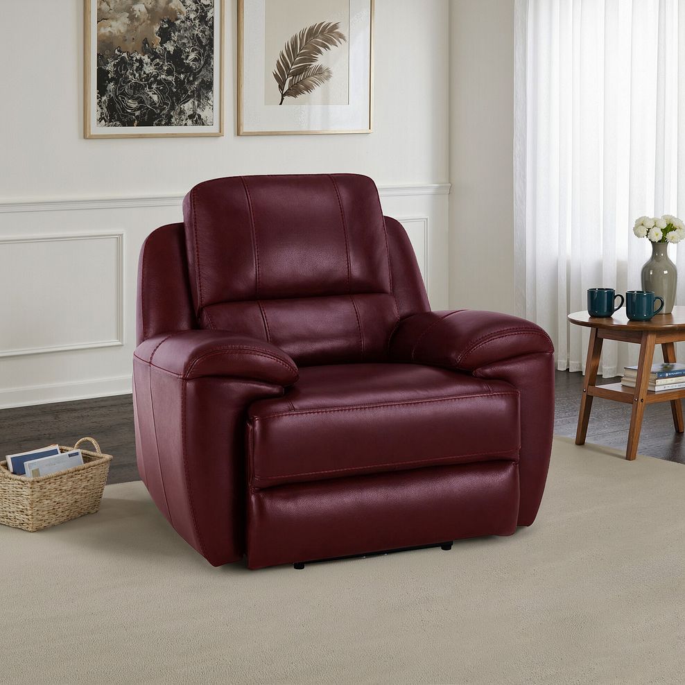 Austin Armchair in Burgundy Leather 1