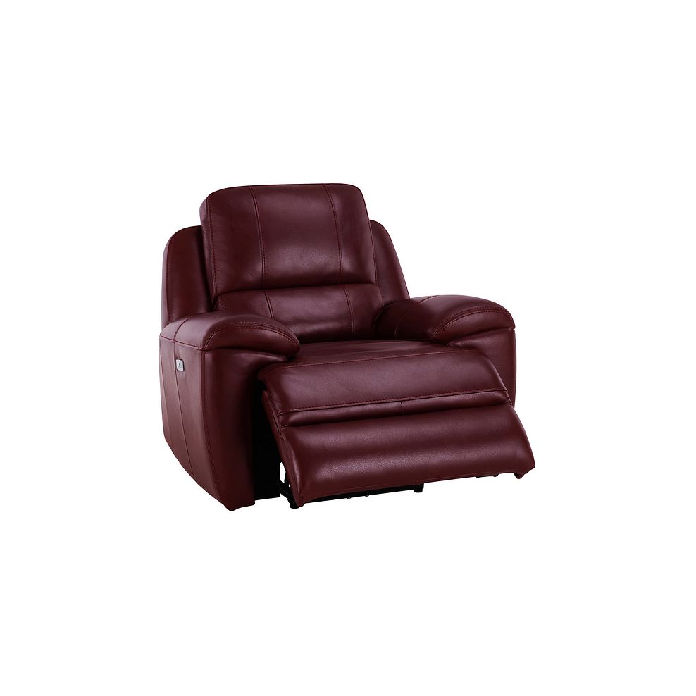 Austin Electric Recliner Armchair with Power Headrest in Burgundy Leather 3