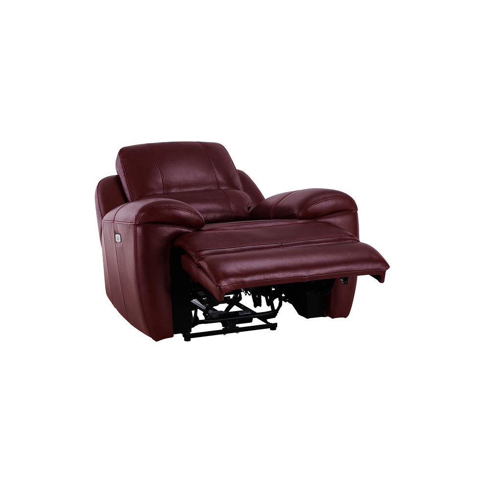 Austin Electric Recliner Armchair with Power Headrest in Burgundy Leather Thumbnail 4