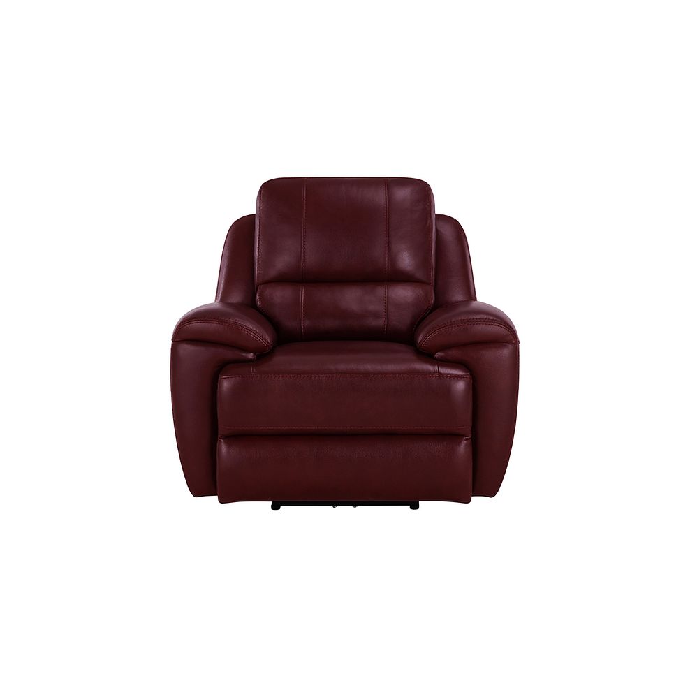 Austin Electric Recliner Armchair with Power Headrest in Burgundy Leather Thumbnail 2