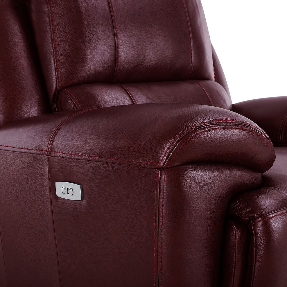 Austin Electric Recliner Armchair with Power Headrest in Burgundy Leather 13