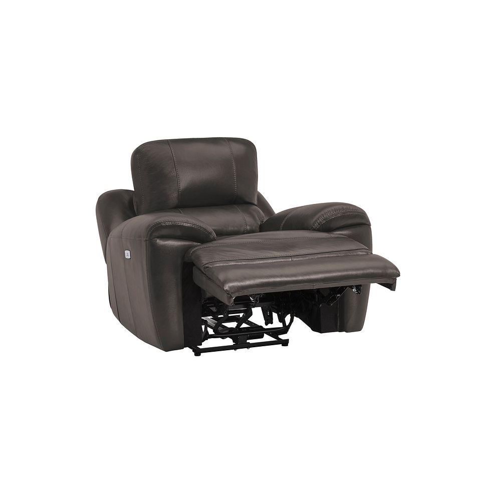 Austin Electric Recliner Armchair with Power Headrest in Dark Grey Leather 6