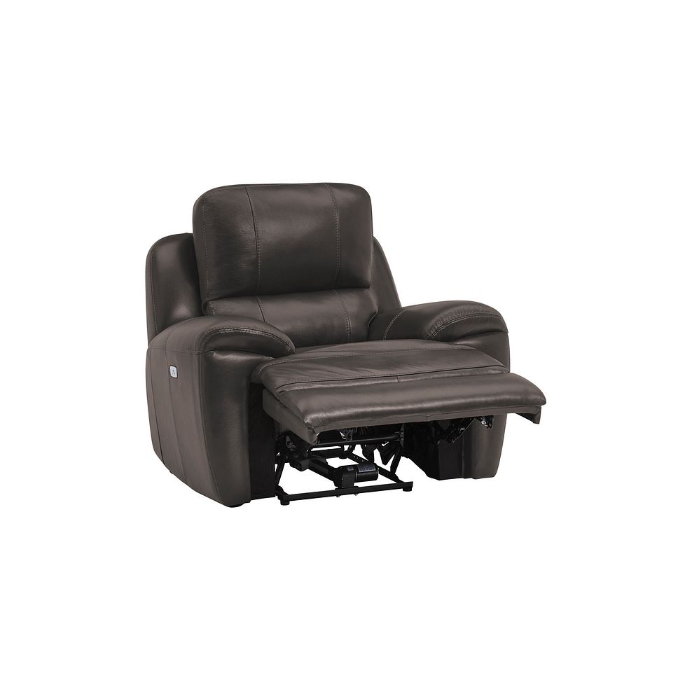 Austin Electric Recliner Armchair with Power Headrest in Dark Grey Leather 5