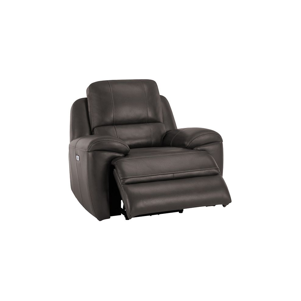 Austin Electric Recliner Armchair with Power Headrest in Dark Grey Leather 3