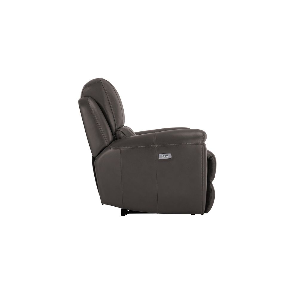 Austin Electric Recliner Armchair with Power Headrest in Dark Grey Leather 8