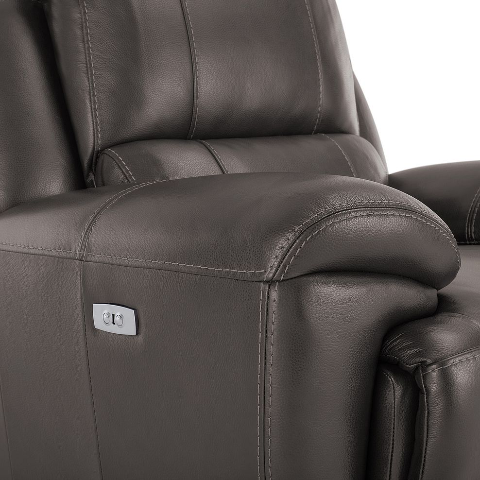 Austin Electric Recliner Armchair with Power Headrest in Dark Grey Leather 13