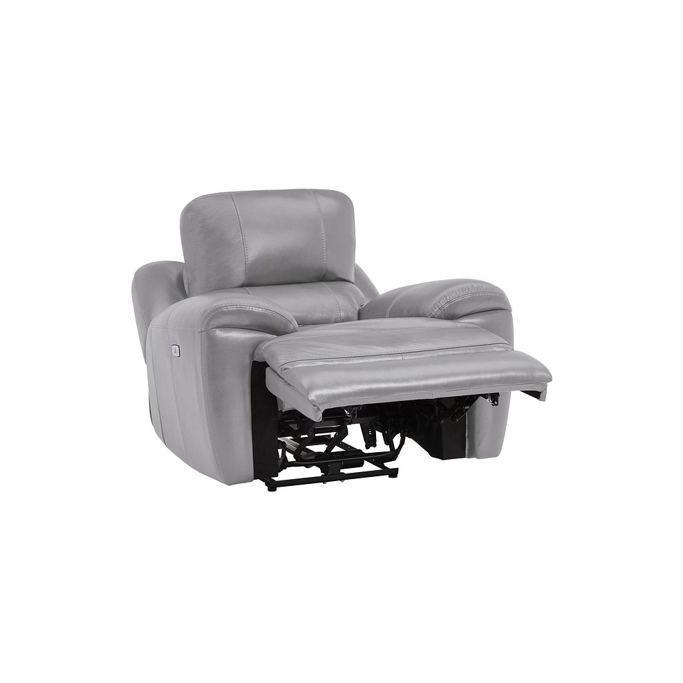 Austin Electric Recliner Armchair with Power Headrest in Light Grey Leather 6