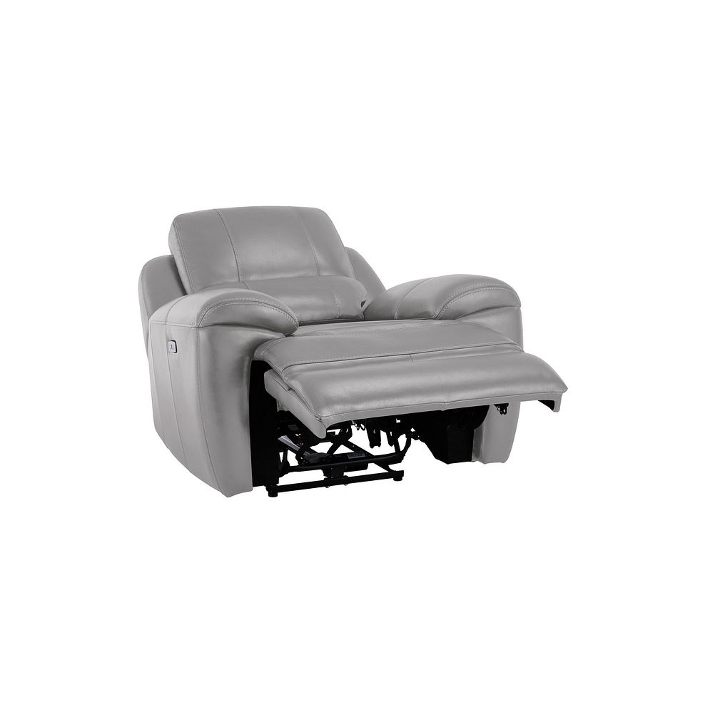 Austin Electric Recliner Armchair with Power Headrest in Light Grey Leather 4