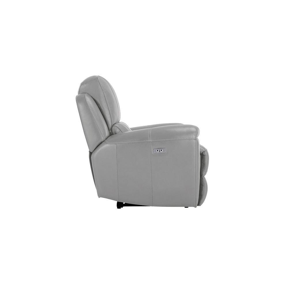 Austin Electric Recliner Armchair with Power Headrest in Light Grey Leather 8