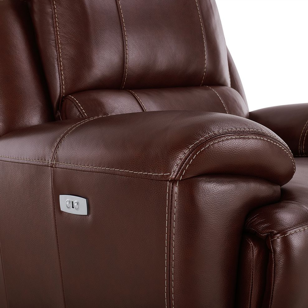 Austin Electric Recliner Armchair with Power Headrest in Tan Leather 12