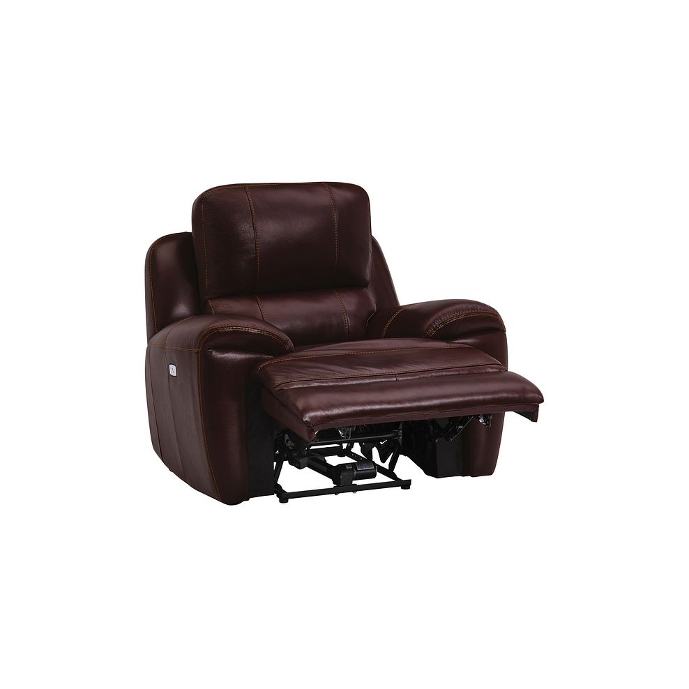 Austin Electric Recliner Armchair with Power Headrest in Two Tone Brown Leather 7