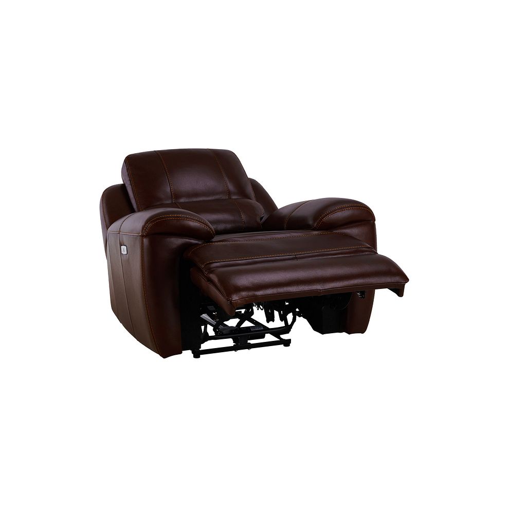 Austin Electric Recliner Armchair with Power Headrest in Two Tone Brown Leather 6