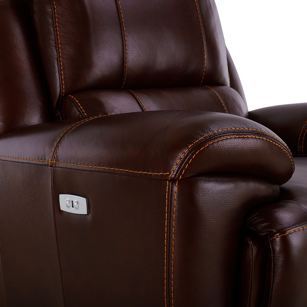 Austin Electric Recliner Armchair with Power Headrest in Two Tone Brown Leather 15