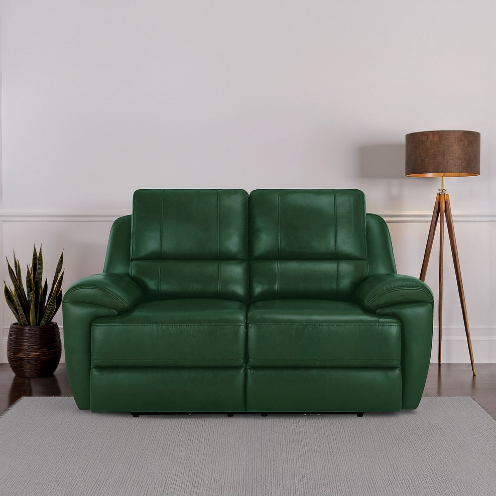 Austin 2 Seater Sofa in Green Leather 1