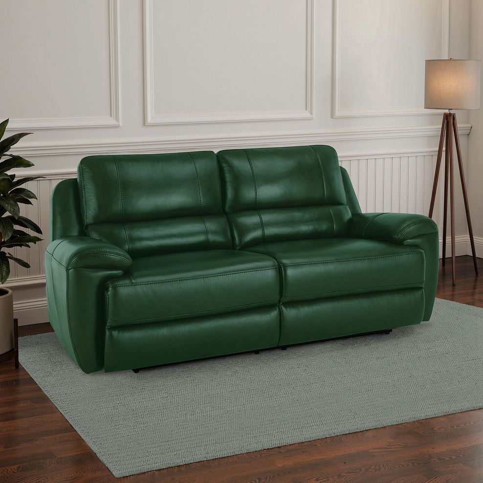 Austin 3 Seater Sofa in Green Leather 1