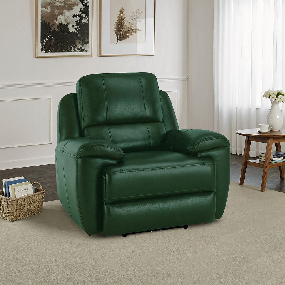 Austin Armchair in Green Leather 1