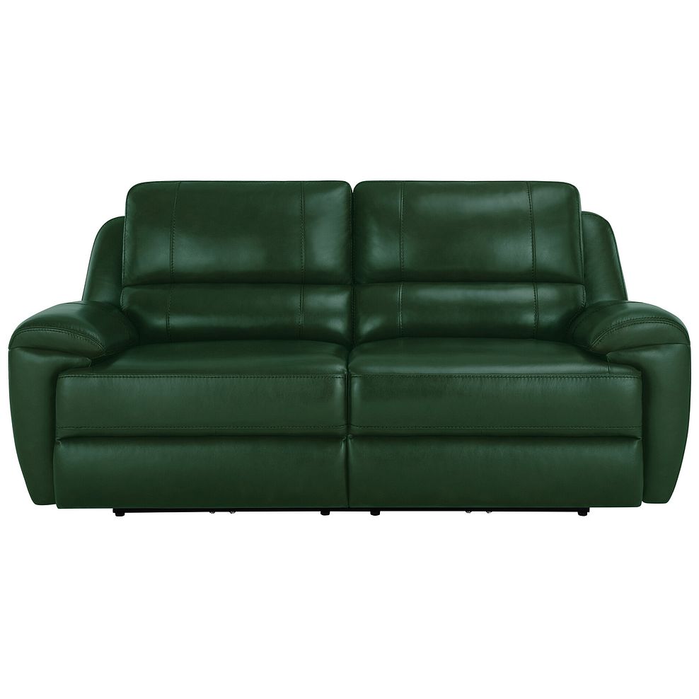Austin 3 Seater Electric Recliner Sofa with Power Headrest in Green Leather 2