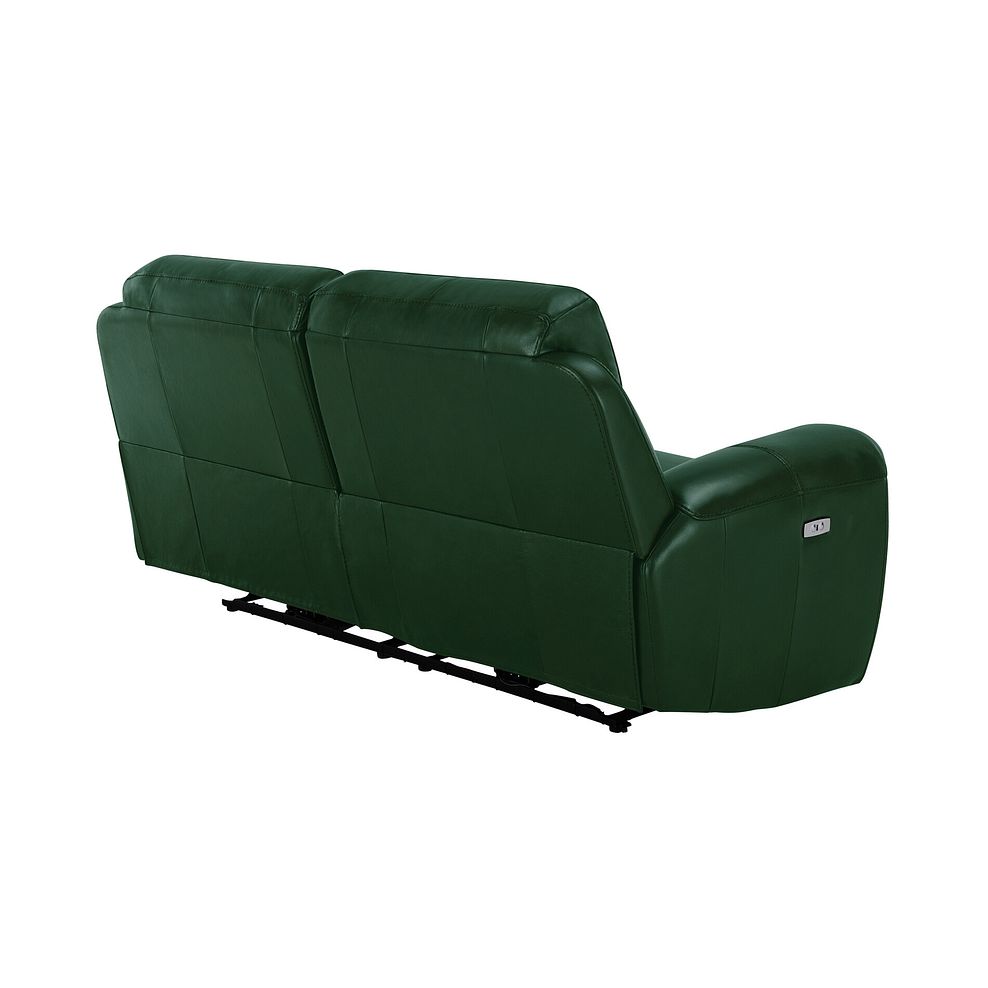 Austin 3 Seater Electric Recliner Sofa with Power Headrest in Green Leather 7