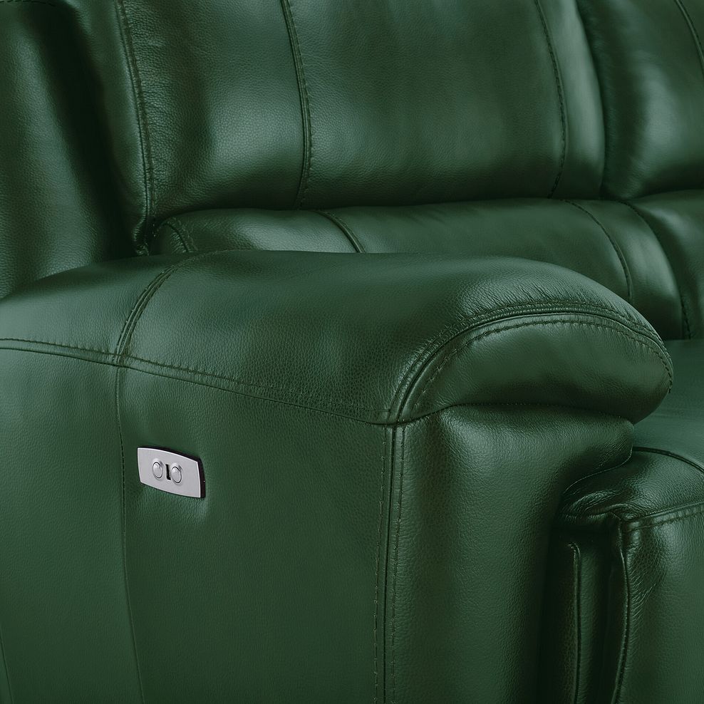 Austin 3 Seater Electric Recliner Sofa with Power Headrest in Green Leather 13