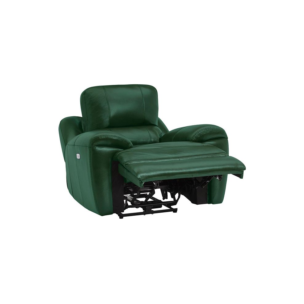 Austin Electric Recliner Armchair with Power Headrest in Green Leather 6
