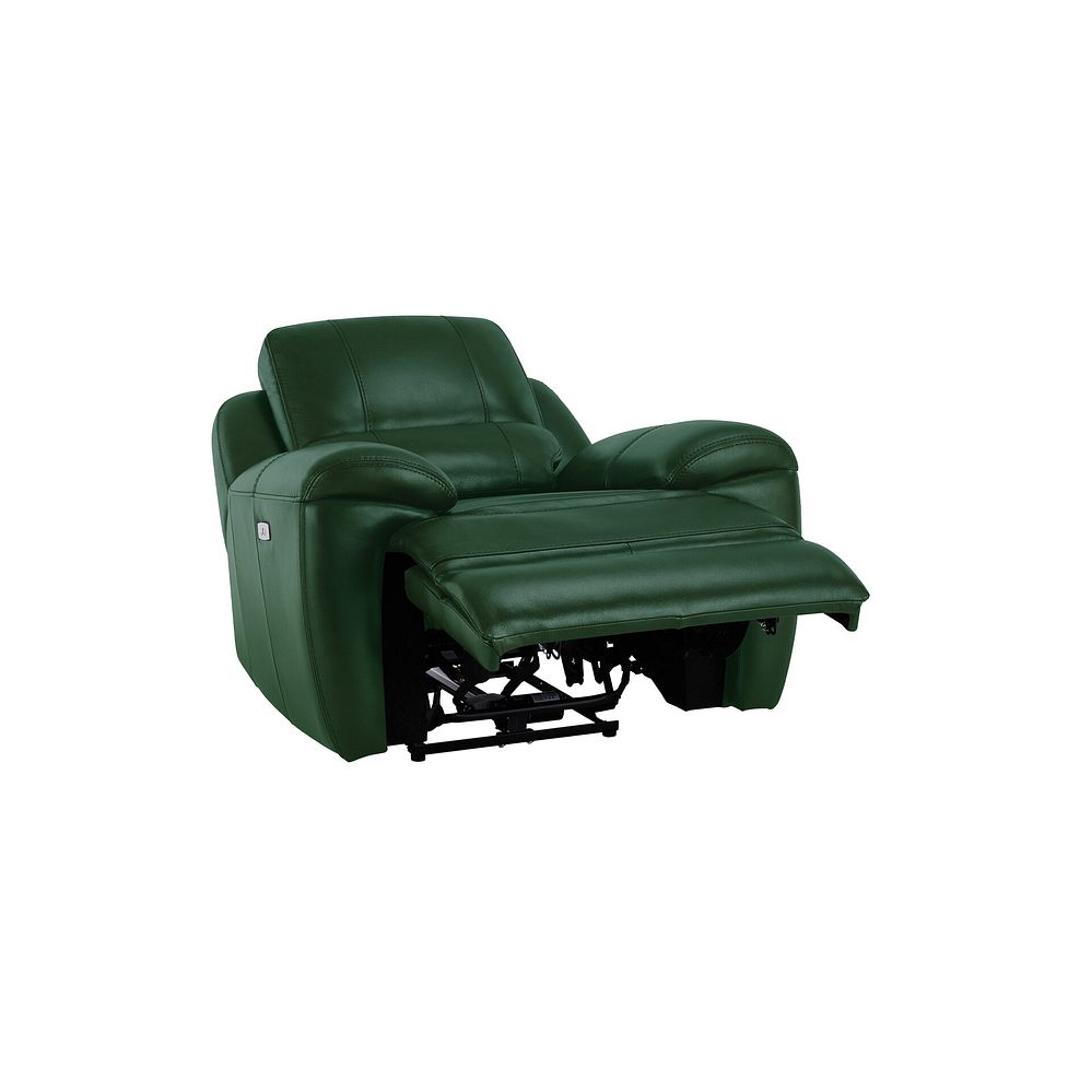 Austin Electric Recliner Armchair with Power Headrest in Green Leather 4