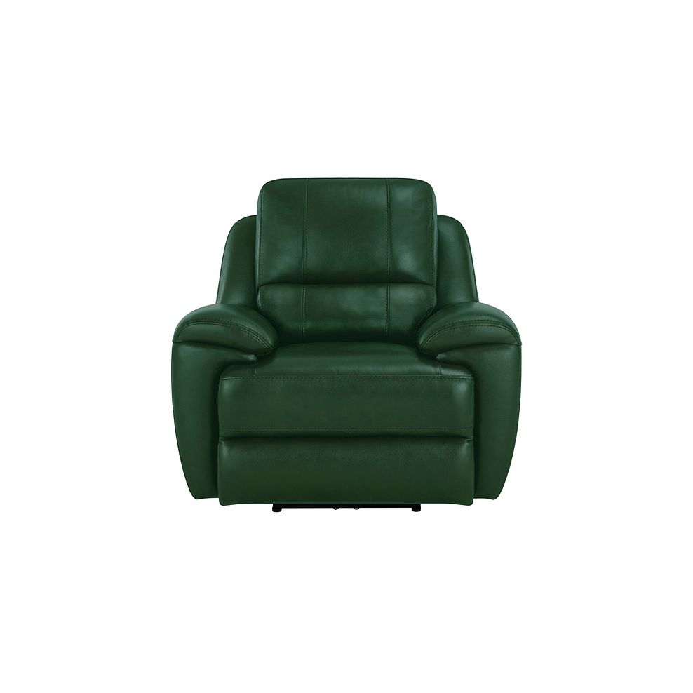 Austin Electric Recliner Armchair with Power Headrest in Green Leather 2