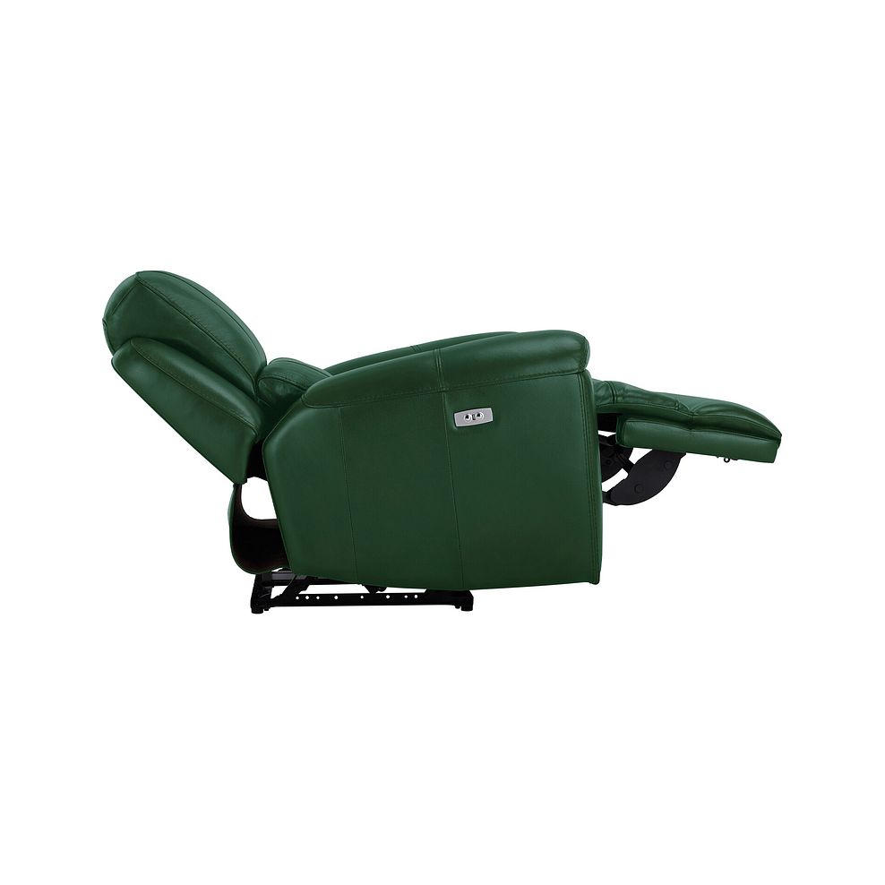 Austin Electric Recliner Armchair with Power Headrest in Green Leather 9