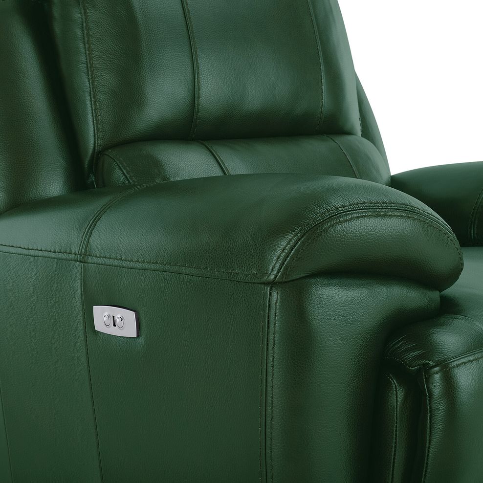Austin Electric Recliner Armchair with Power Headrest in Green Leather 13