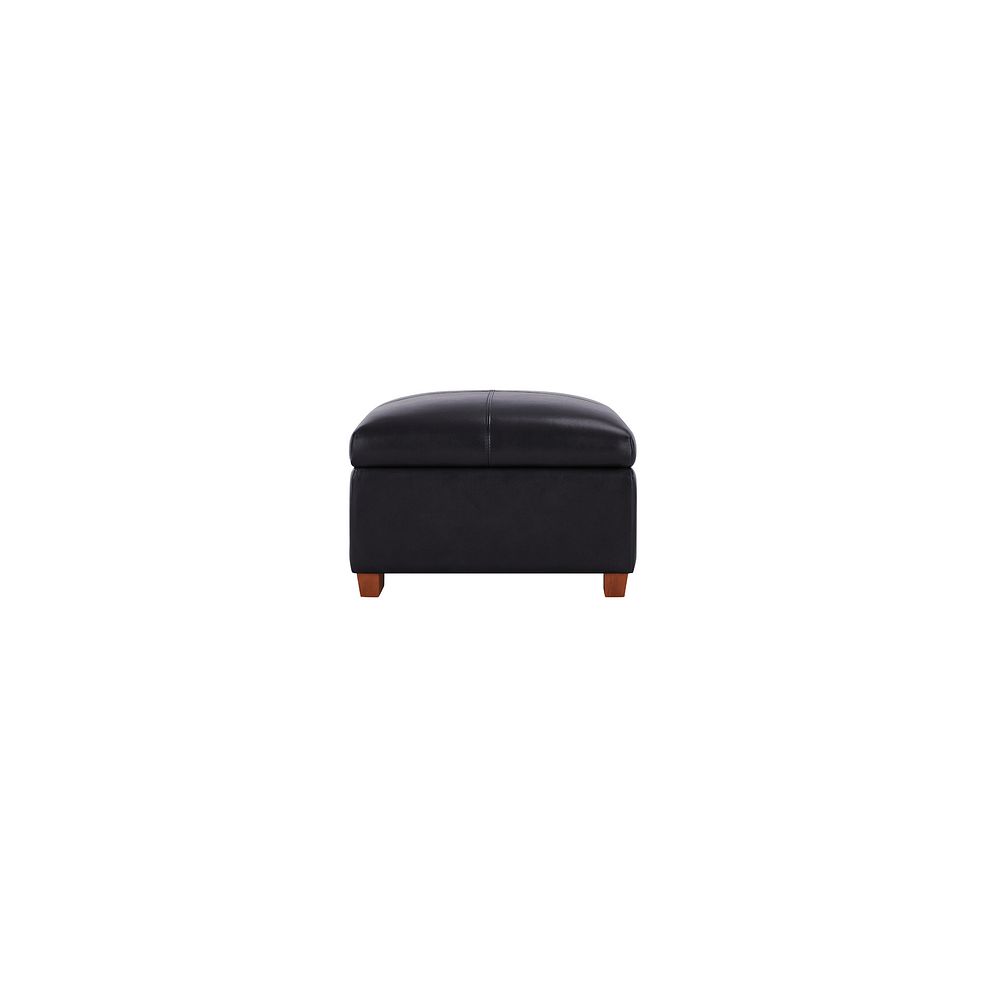 Austin Storage Footstool in Black Leather Thumbnail 4