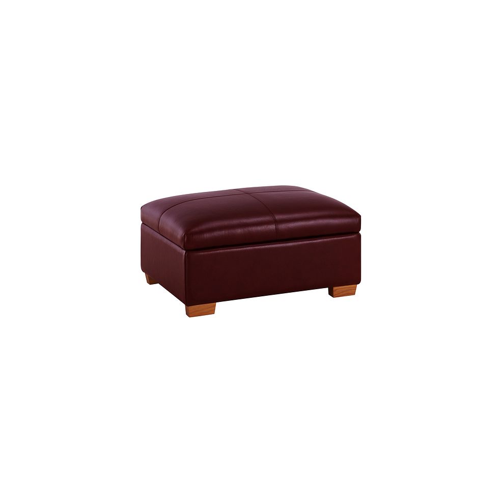 Austin Storage Footstool in Burgundy Leather 1
