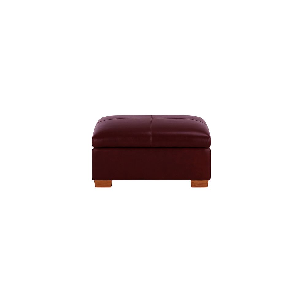 Austin Storage Footstool in Burgundy Leather 2