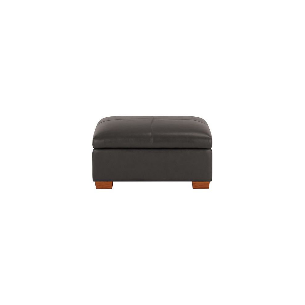 Austin Storage Footstool in Dark Grey Leather 2