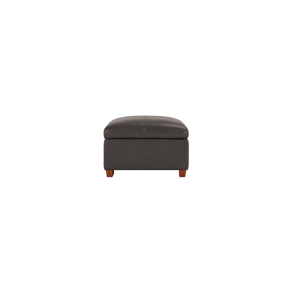 Austin Storage Footstool in Dark Grey Leather 4