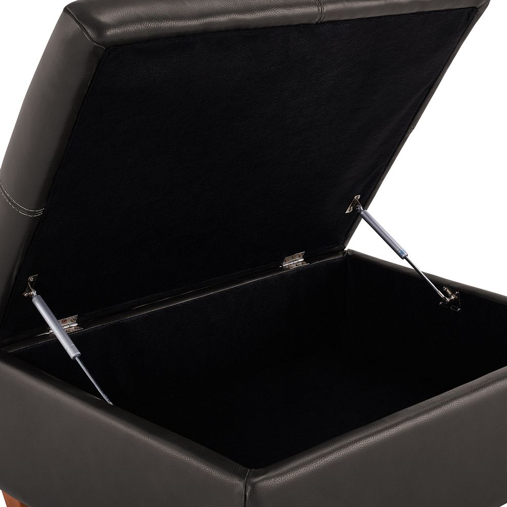 Austin Storage Footstool in Dark Grey Leather 7