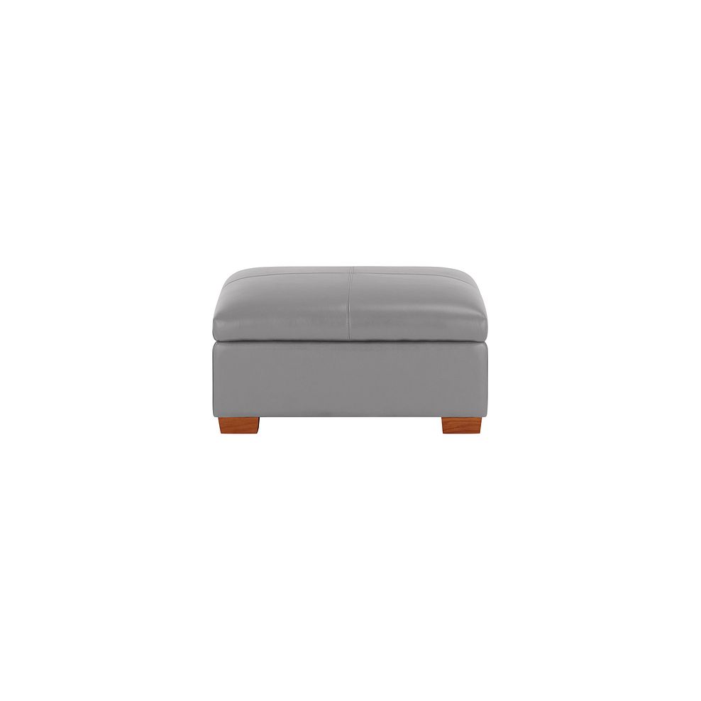 Austin Storage Footstool in Light Grey Leather 2