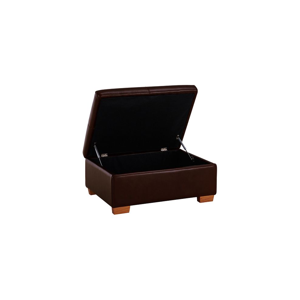 Austin Storage Footstool in Two Tone Brown Leather 5