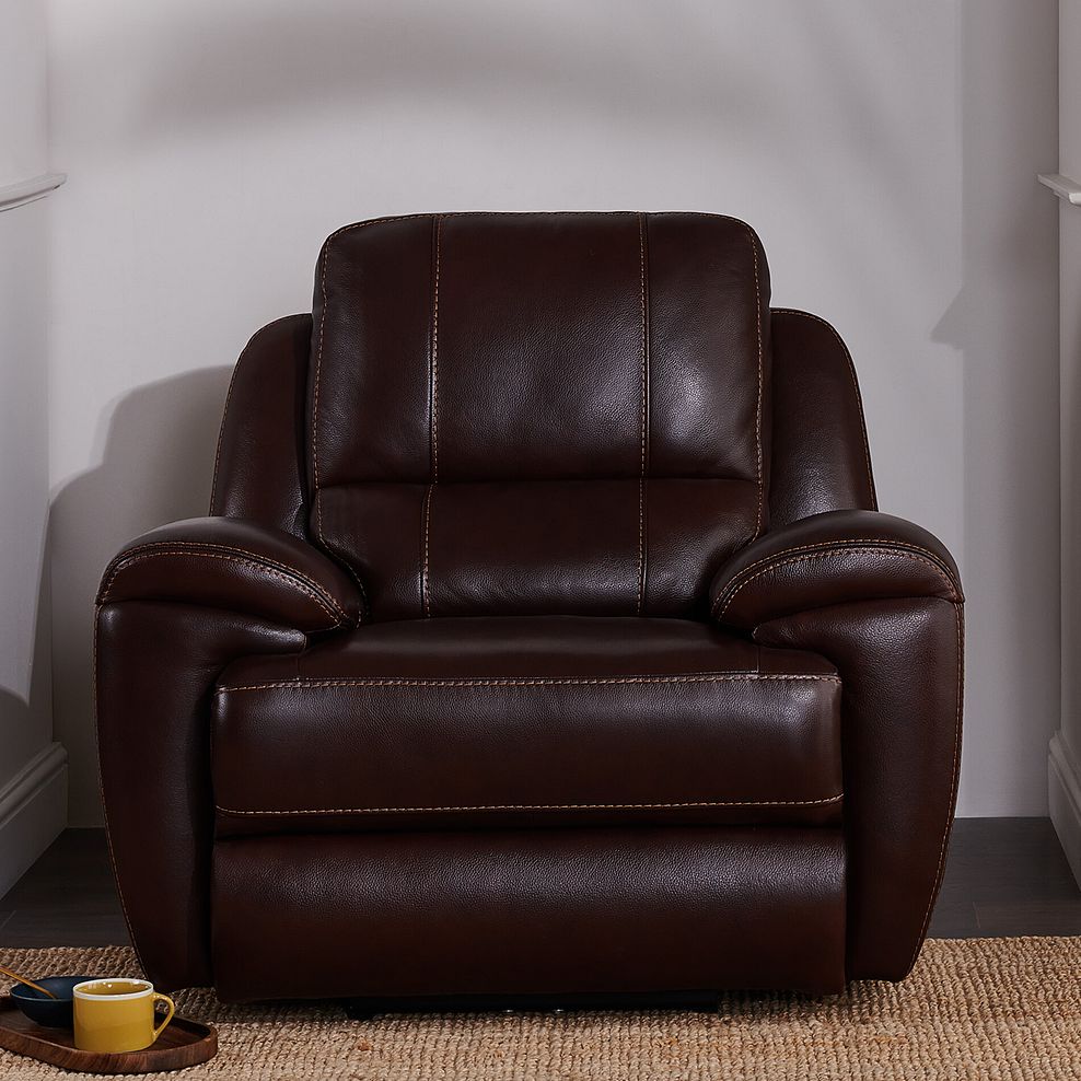 Austin Armchair in Two Tone Brown Leather 1