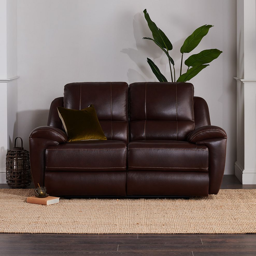 Austin 2 Seater Electric Recliner Sofa with Power Headrest in Two Tone Brown Leather 3