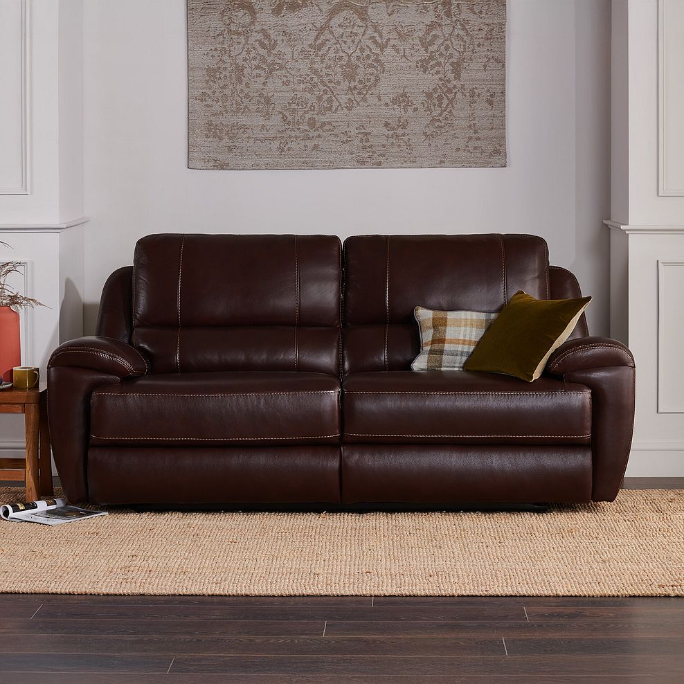 Austin 3 Seater Electric Recliner Sofa with Power Headrest in Two Tone Brown Leather 3
