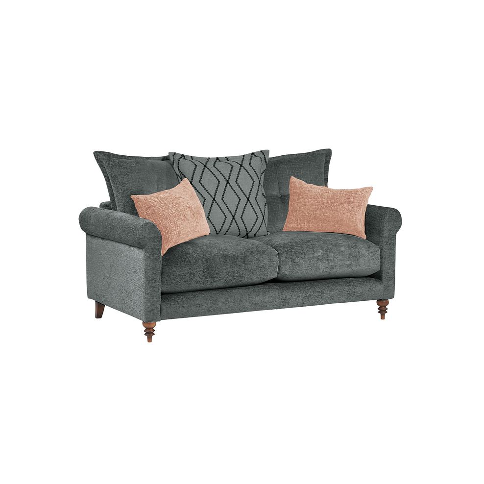 Bassett 2 Seater Pillow Back Sofa in Charcoal Fabric 1