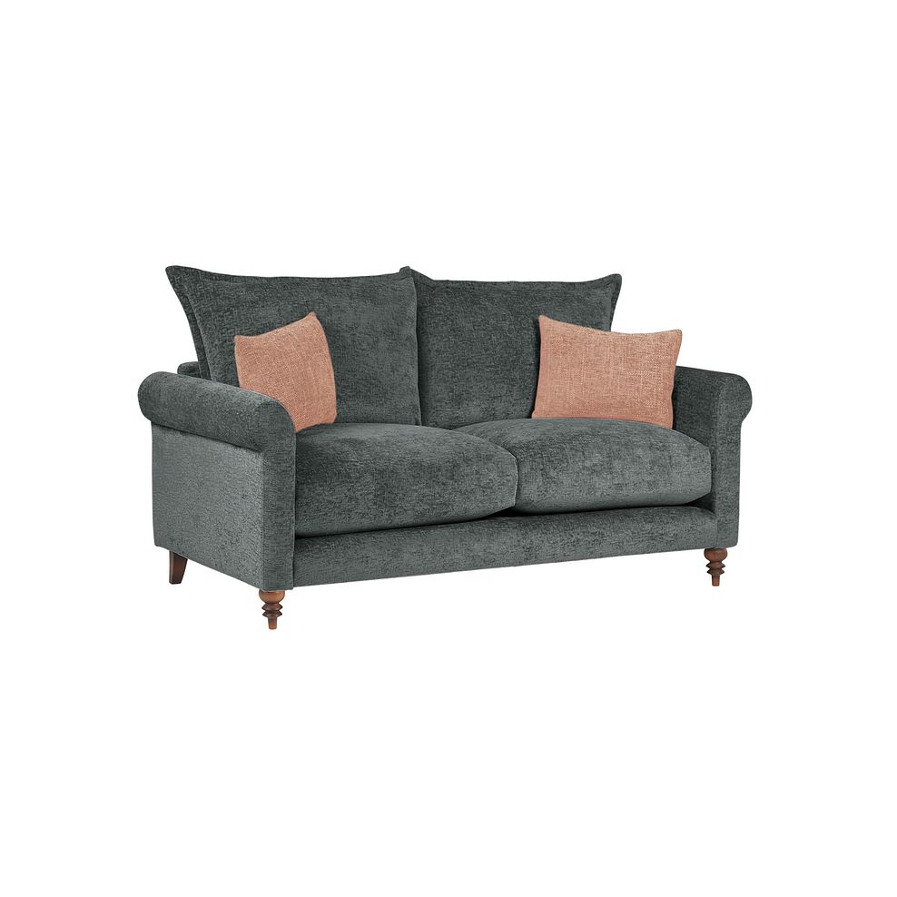 Bassett 2 Seater High Back Sofa in Charcoal Fabric 1