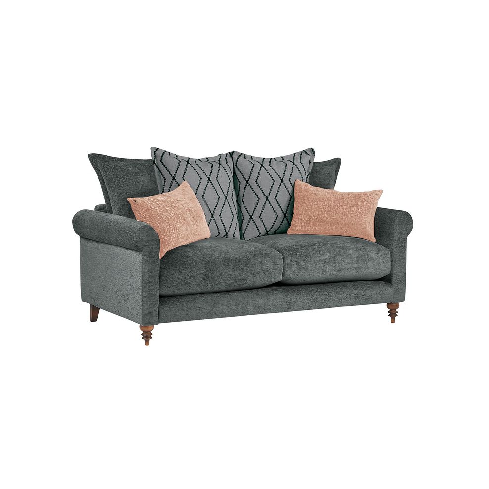 Bassett 3 Seater Pillow Back Sofa in Charcoal Fabric 1