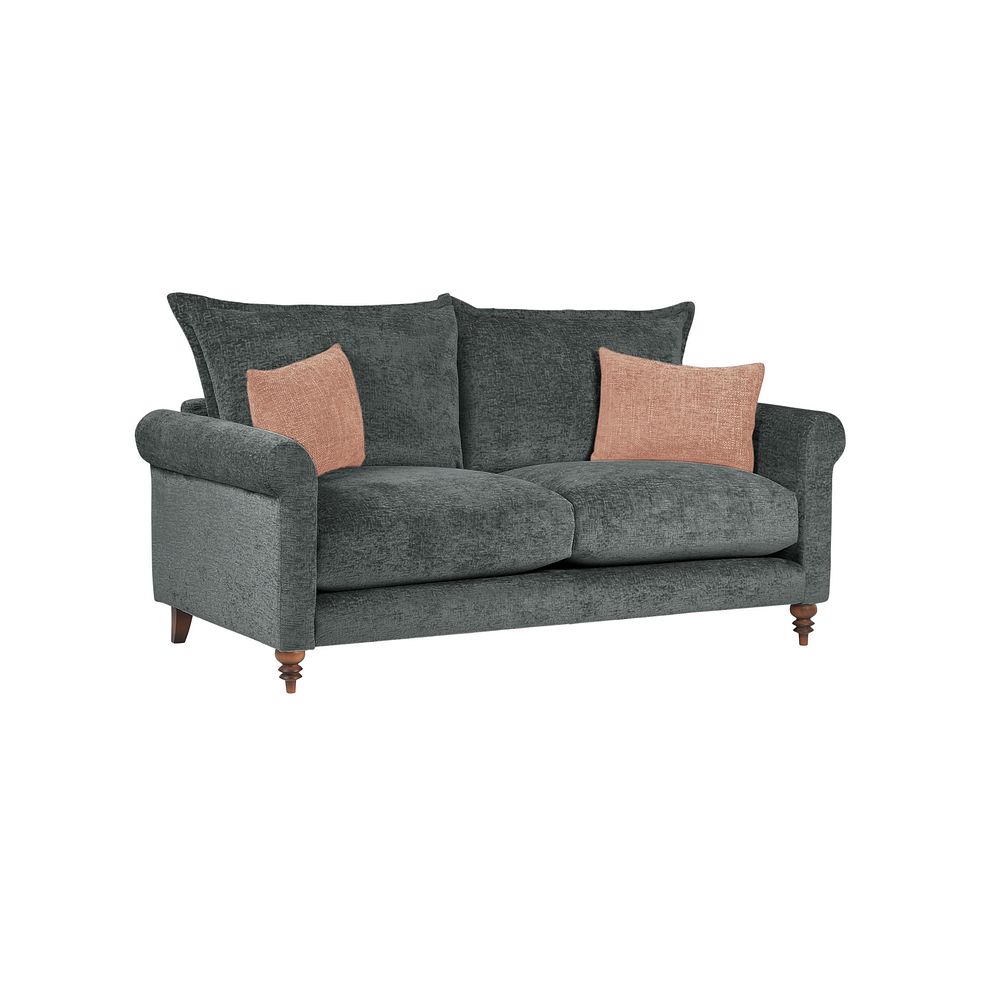 Bassett 3 Seater High Back Sofa in Charcoal Fabric 1