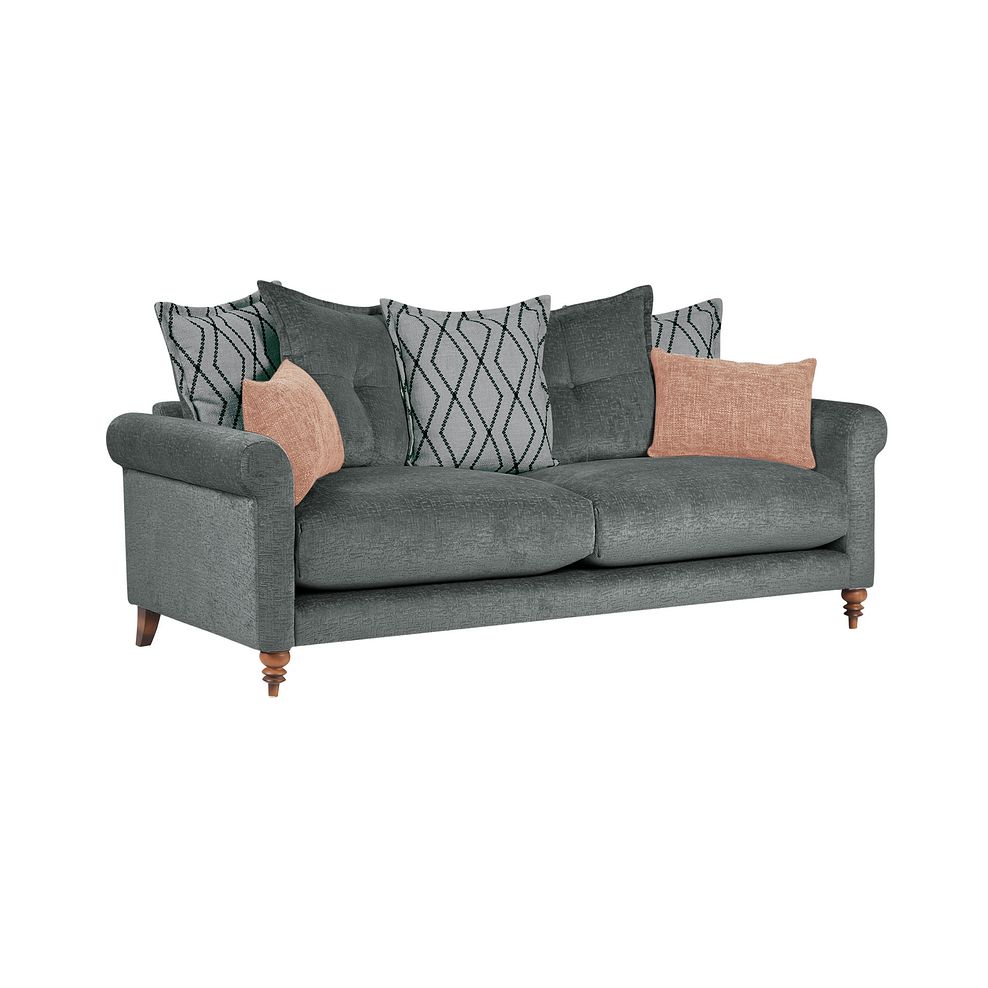 Bassett 4 Seater Pillow Back Sofa in Charcoal Fabric 1