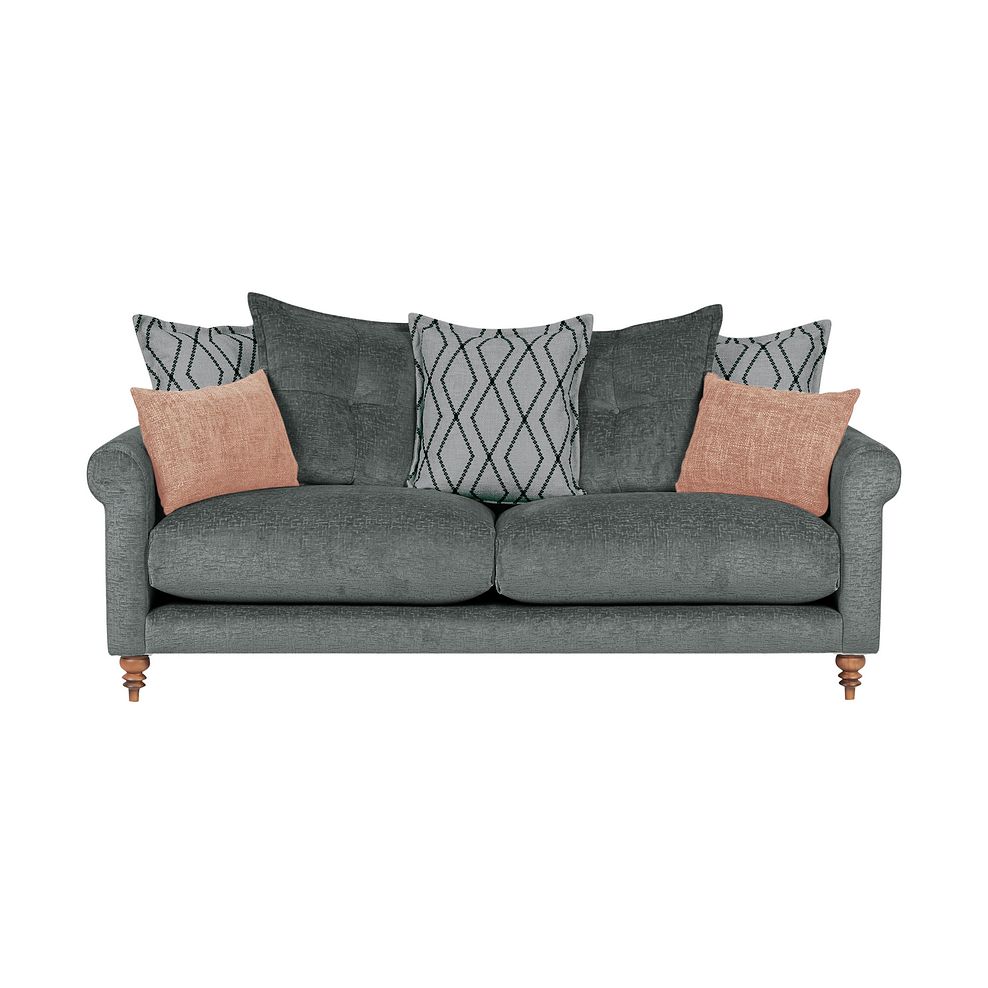 Bassett 4 Seater Pillow Back Sofa in Charcoal Fabric 2